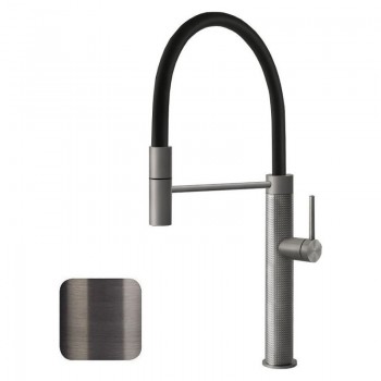 Gessi Miscelatore semi pro monocomando Kitchen Cesello 60014 707 finitura Black Metal Brushed