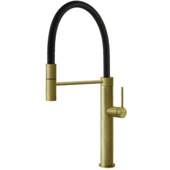 Gessi Miscelatore semi pro monocomando Kitchen Cesello 60014 727 finitura Brass Brushed