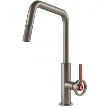 Gessi Miscelatore monocomando con doccetta estraibile Officine Gessi-V 60203 149 finitura Finox