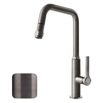 Gessi Miscelatore monocomando con doccetta estraibile Officine - Gessi 60053 707 finitura Black Metal Brushed