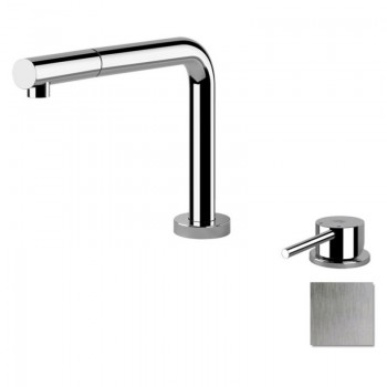 Gessi Miscelatore abbattibile con comando remoto e doccetta estraibile Su and Giù Collection 50109 149 finitura Finox