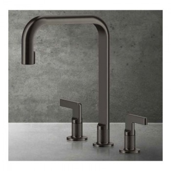 Gessi Miscelatore a 3 fori Inciso Collection 58701 707 finitura Black Metal Brushed