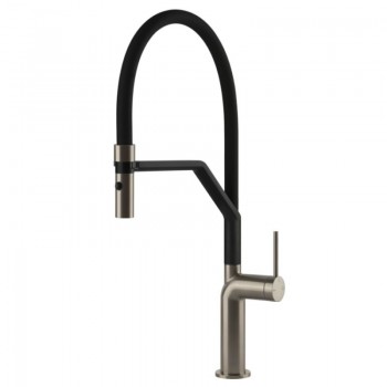 Gessi Miscelatore semi pro monocomando con doccetta estraibile Stelo Collection 60315 149 finitura Finox