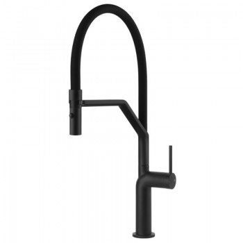 Gessi Miscelatore semi pro monocomando con doccetta estraibile Stelo Collection 60315 299 finitura Matte Black