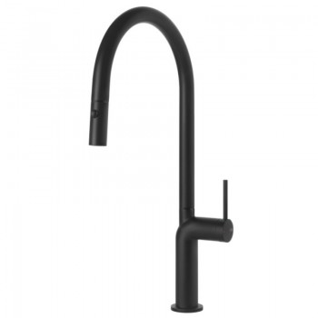 Gessi Miscelatore monocomando con doccetta estraibile Stelo Collection 60303 299 finitura Matte Black