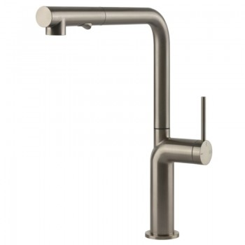 Gessi Miscelatore monocomando con doccetta estraibile Stelo Collection 60311 149 finitura Finox