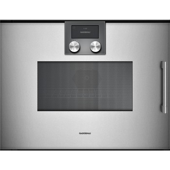 Gaggenau 200 series Forno combinato a microonde 60 cm Metallizzato Gaggenau Cerniera porta a sinistra BMP251110